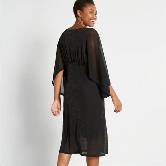 NEW Modcloth Promised You Heaven Mesh Sparkle V-Neck Midi Dress - Picture 2 of 10